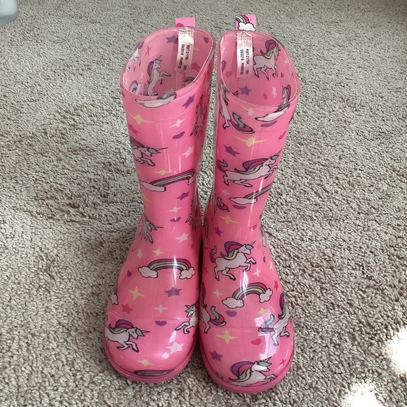 Capelli pink unicorn rainbow rain boots | girls 2 | kids rain gear | spring - Picture 4 of 8